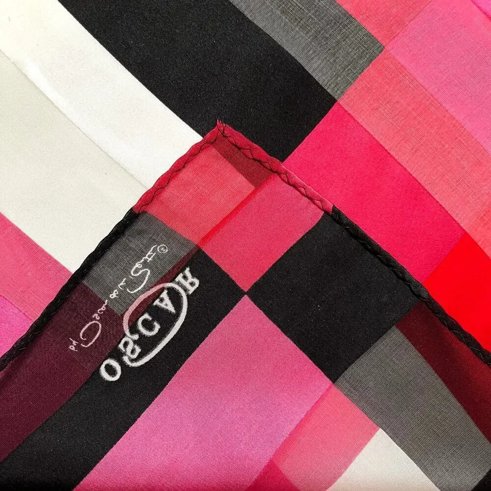 Oscar by Oscar de la Renta Silk Scarf Set: Two Vintage Square Neckerchiefs